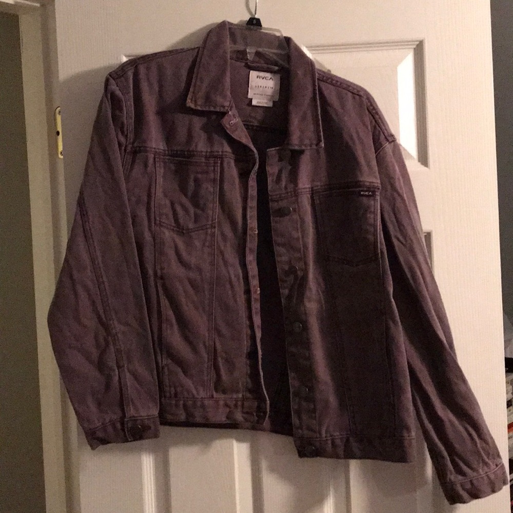 Lulus Maroon denim jacket, size L